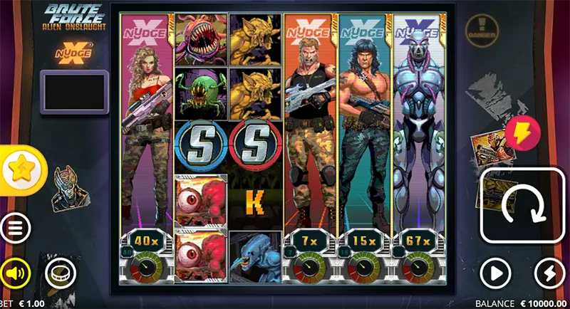 как играть в слот Brute Force Alien Onslaught от нолимит сити